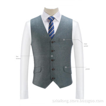 Men's 5 Buttons Full Back Vest